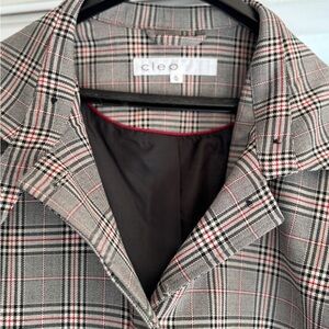 Cleo Women's Plaid Jacket - Black, Gray, and Pink